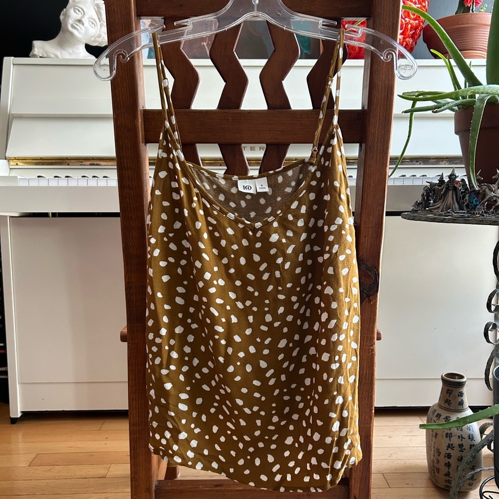 Tentree Women's Spaghetti Strap Cami in Mustard Dot